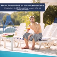 SQUASHIC Muški sauna kilt od koraljnog flisa s čičak trakom i džepovima - Ogrtač za saunu za muškarce 3