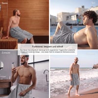 SQUASHIC Muški sauna kilt od koraljnog flisa s čičak trakom i džepovima - Ogrtač za saunu za muškarce 7
