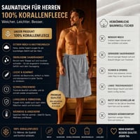 SQUASHIC Muški sauna kilt od koraljnog flisa s čičak trakom i džepovima - Ogrtač za saunu za muškarce 2