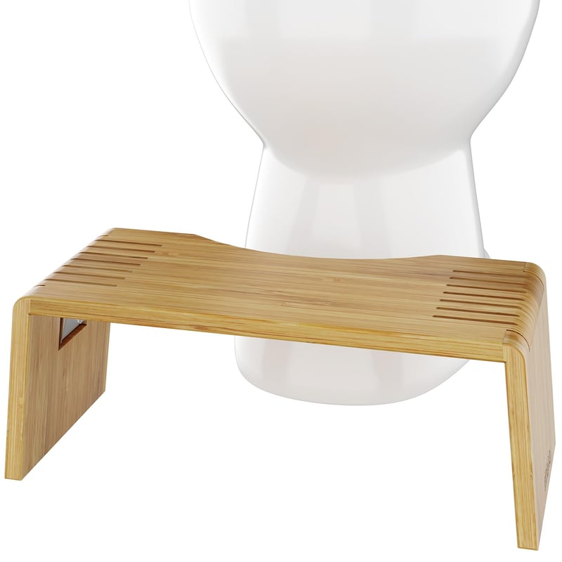 Squatty Potty Oslo sklopiva bambusova WC stolica – visina 18 cm, smeđa, za odrasle i djecu