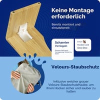 Squatty Potty Oslo sklopiva bambusova WC stolica – visina 18 cm, smeđa, za odrasle i djecu 8