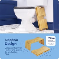Squatty Potty Oslo sklopiva bambusova WC stolica – visina 18 cm, smeđa, za odrasle i djecu 6