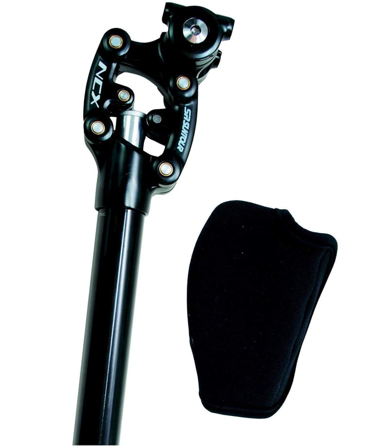 SR Suntour SP12-NCX Opružna cijev sjedala za bicikl - Promjer 30,9 mm, Duljina 400 mm, Aluminij, Crna, Za hibridne bicikle