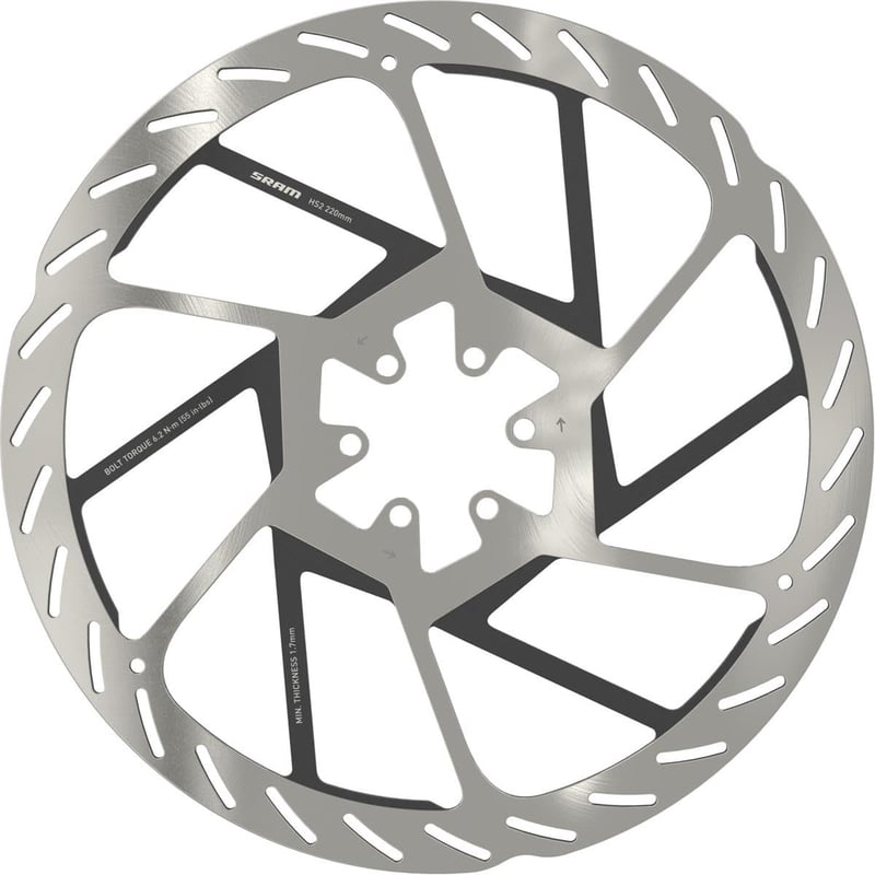 MTB kotúčová brzda SRAM HS2 strieborná 180 mm – brzdový kotúč na horský bicykel