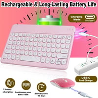 SRAYG Bluetooth Wireless Billentyűzet Egér Szett Ultra Vékony Pink 2