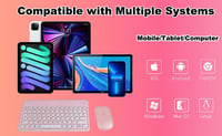SRAYG Bluetooth Wireless Billentyűzet Egér Szett Ultra Vékony Pink 4