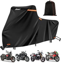 SRIMMIT 3XL Motoros Takaró Ponyva 420D Oxford Anyagból - Vízálló, UV-álló, Szélálló Motorkerékpár Védőhuzat Túramotorokhoz, 276x111x142 cm,  1