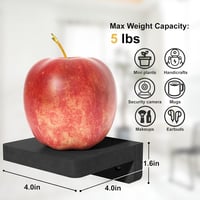 SRIWATANA Fekete Fali Polc Szett, 4 db Mini Lebegő Polc, 10x10 cm, Modern Dekoráció Hálószobába, Fürdőbe, Konyhába, 2 kg Teherbírás 3