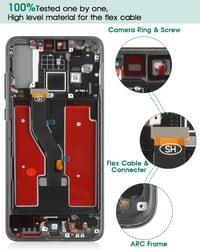 SRJTEK Huawei P20 Pro LCD Kijelző Csere - Érintőképernyő Digitalizáló Kerettel, Fekete, Ujjlenyomat Olvasóval, Szerszámkészlettel 6