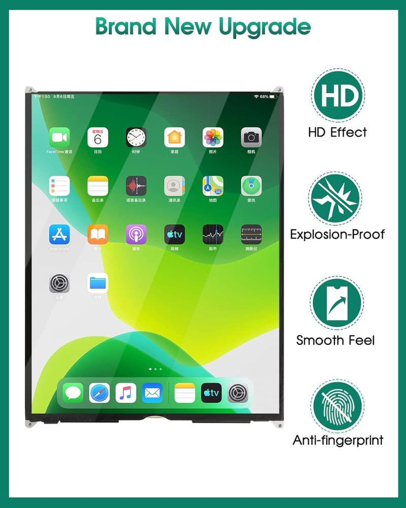 SRJTEK iPad 10.2 LCD kijelző csere 2019-2021 7. 8. 9. generáció A2197 A2200 fekete