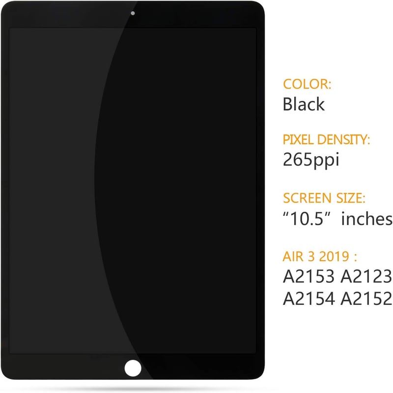 SRJTEK iPad Air 3 2019 10.5" A2153 A2123 A2152 érintőpanel csere szett fekete