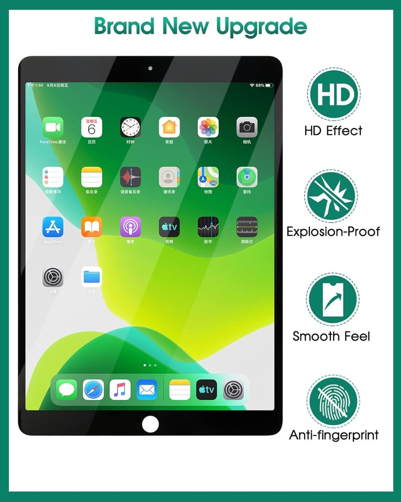 SRJTEK iPad Air 3 2019 10.5" A2153 A2123 A2152 érintőpanel csere szett fekete