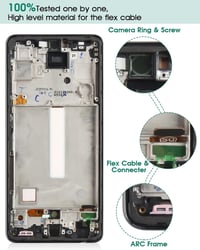 SRJTEK OLED Kijelző Samsung Galaxy A52S 5G Telefonhoz - LCD Érintőképernyő Csere SM-A528B Modellhez Ujjlenyomat Támogatással, Szerelőkészlet 6