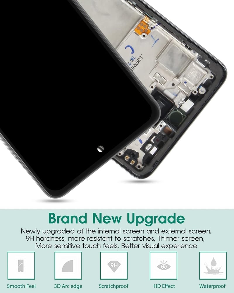 SRJTEK OLED Kijelző Samsung Galaxy A52S 5G Telefonhoz - LCD Érintőképernyő Csere SM-A528B Modellhez Ujjlenyomat Támogatással, Szerelőkészlet