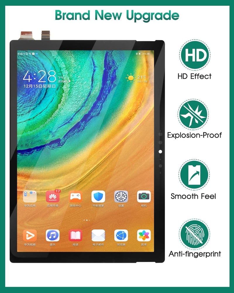 SRJTEK Pro 5 12.3 1796 LCD kijelző csere fekete digitalizáló nélkül keret
