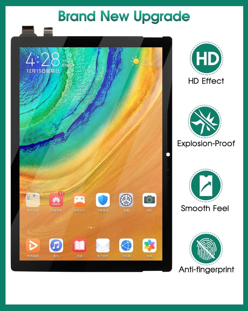 SRJTEK Pro 6 12.3 1807 LCD kijelző csere szett fekete