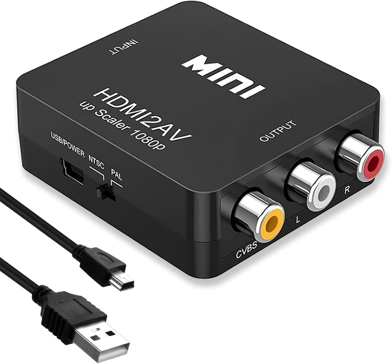 SRLWMYI RCA HDMI Adapter 1080P AV Kompozit Video Audio Konverter USB Kábellel PS2 PS3 PS4 Xbox Wii Nintendo VHS VCR DVD TV PAL NTSC