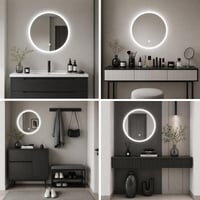 Srtvietae LED kúpeľňové zrkadlo s osvetlením, okrúhle, 50 cm, stmievateľné, 3 farby svetla, dotykový vypínač, nástenné zrkadlo, IP44 6