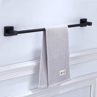 SSLLH Držiak na uteráky, nehrdzavejúca oceľ, čierny kúpeľňový doplnok, nástenná tyč na uteráky 70 cm 6