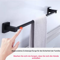 SSLLH Držiak na uteráky, nehrdzavejúca oceľ, čierny kúpeľňový doplnok, nástenná tyč na uteráky 70 cm 4
