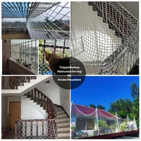 SSWZHANG Plasă de siguranță albă pentru copii 1x2 m - Plasă împletită manual din nailon pentru balcon, fereastră, pisici, scări, perete, gard decorativ sau fixarea încărcăturii în camion 3