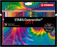Sada akvarelových ceruziek STABILO aquacolor Arty - 36 kusov, rôzne farby - rozpustné vo vode, na umelecké kreslenie 1