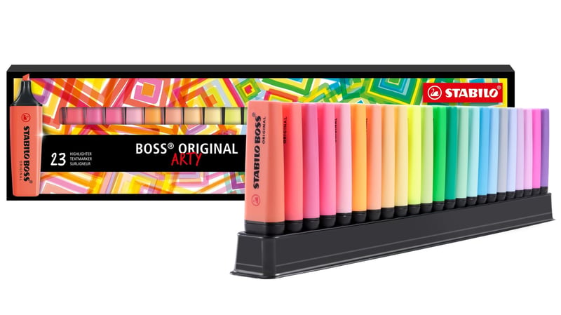 Set de Markere STABILO BOSS ORIGINAL ARTY - 23 buc. Culori Mixte (Pastel și Neon) - Set de Birou