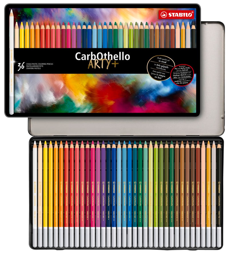 Sada pastelových ceruziek STABILO CarbOthello ARTY - 36 kusov, rôzne farby - v kovovej kazete