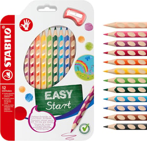 STABILO EASYcolors ergonomske drvene bojice za dešnjake - 12 komada u raznim bojama, sa šiljilom