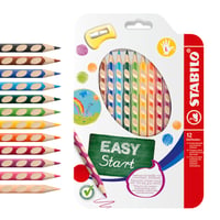 STABILO EASYcolors Ergonomické hrubé farebné ceruzky pre ľavákov – 12 ks mix farieb so strúhadlom 1
