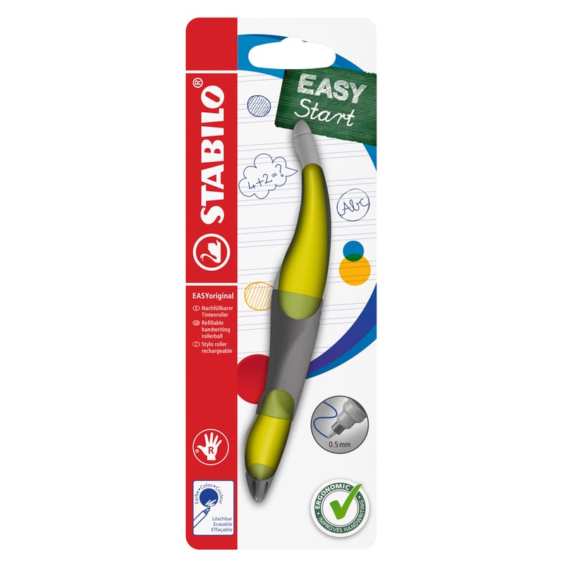 STABILO EASYoriginal ergonomični roler za dešnjake - limeta/zelena - periva plava tinta