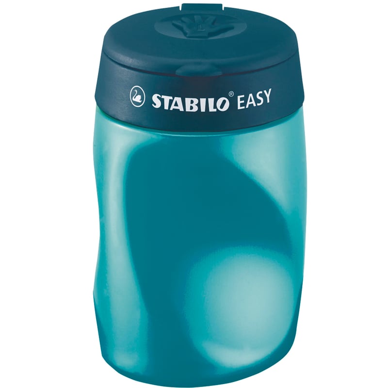 Ascuțitoare cu rezervor ergonomică STABILO EASYsharpener 3 în 1 - Pentru stângaci - Albastru petrol