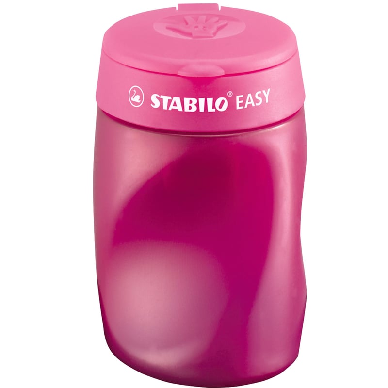 Ergonomické strúhadlo so zásobníkom STABILO EASYsharpener 3 v 1 pre pravákov, ružové
