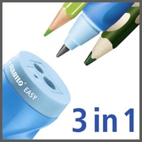 Ergonomické strúhadlo so zásobníkom STABILO EASYsharpener 3 v 1 pre pravákov, modré 6