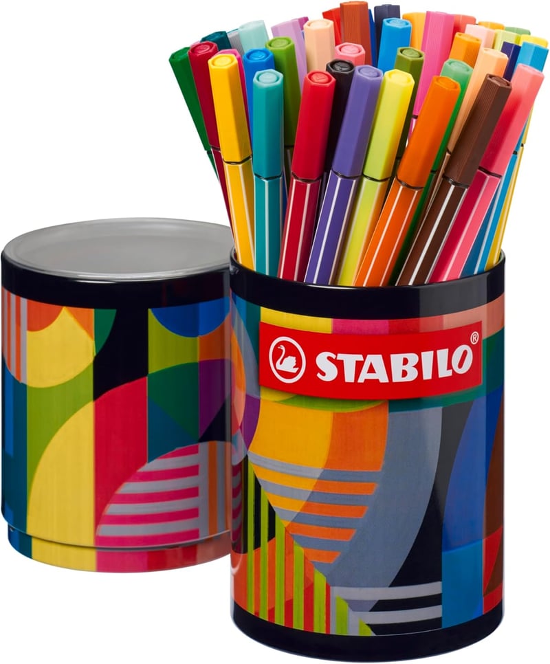 STABILO Pen 68 ARTY 45 darabos fém doboz filctoll készlet