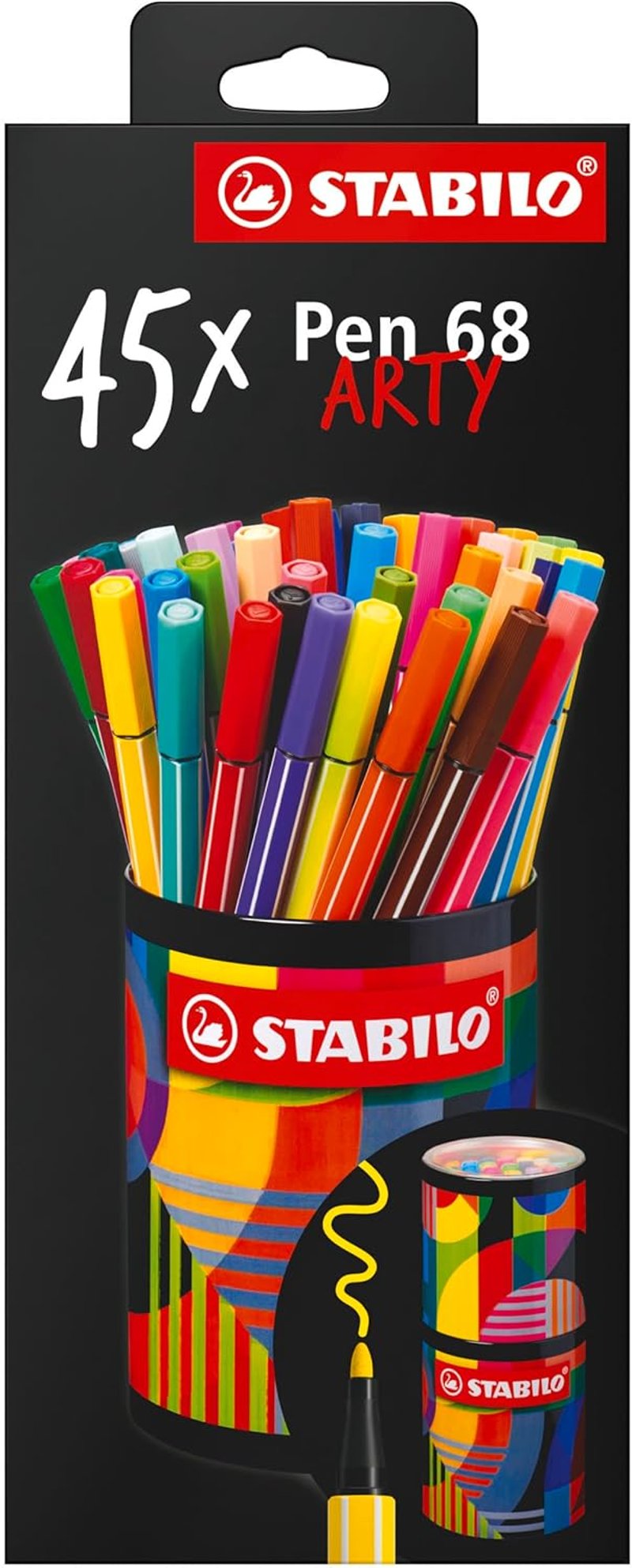 STABILO Pen 68 ARTY 45 darabos fém doboz filctoll készlet