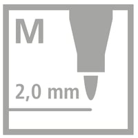 Fixky STABILO Power - balenie 12 ks - Čierna - Súprava farebných fixiek so stredným hrotom 6