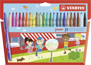 STABILO Power flomasteri - srednji vrh - miješane boje - pakiranje od 24 komada