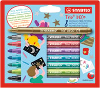 STABILO Trio Deco metalické fixky s robustným XL hrotom – 8 ks, mix farieb 1