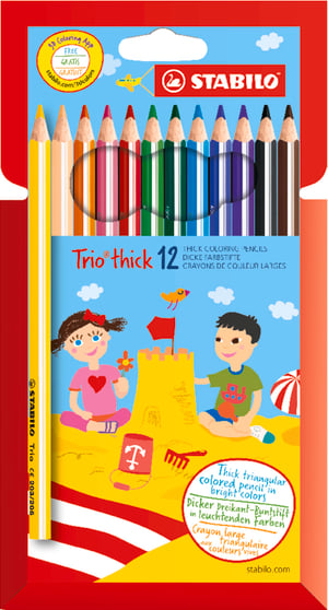 STABILO Trio Thick háromszögletű vastag színes ceruza készlet - 12 db