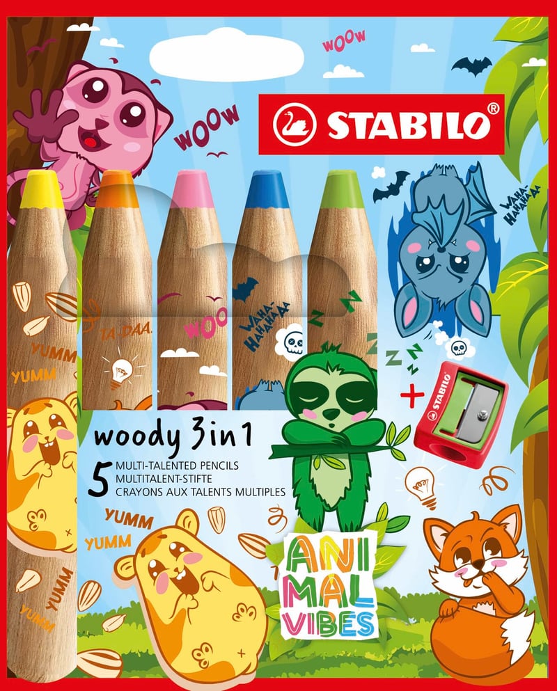 Farebná ceruzka STABILO Woody 3 v 1, vodové farby a voskovka v jednom – Všestranná kresliaca potreba pre deti aj dospelých