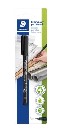 Marker permanent STAEDTLER Lumocolor 313 – Negru, vârf fin de 0,4 mm, marker cu alcool, marker rezistent, 1 buc. 1