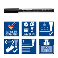 Permanentný popisovač STAEDTLER Lumocolor 318 – čierny, tenký hrot, 0,6 mm 4