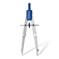 Compas școlar Staedtler Noris Club 550 01 cu reglare rapidă, adaptor universal și set de mine de rezervă, argintiu/albastru, cu etui stabil 3