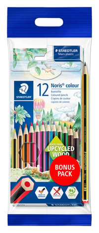 Sada farebných ceruziek STAEDTLER Noris Colour 185 – 12 farieb, ceruzka a guma 1