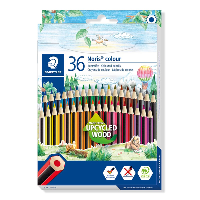 Sada farebných ceruziek STAEDTLER Noris Colour 185 – 36 ks, mix farieb, v puzdre