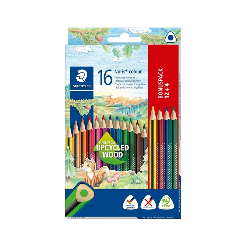 Sada trojhranných nelámavých farebných ceruziek STAEDTLER Noris Colour – 16 ks