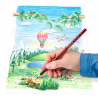 Sada farebných ceruziek STAEDTLER Noris Colour, 12+1 ks, šesťhranný tvar, protišmykový mäkký povrch, vysoká odolnosť proti lámaniu, recyklované drevo 4