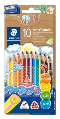 Súprava farebných ceruziek STAEDTLER Noris Jumbo 128 – 10 farieb, so strúhadlom 3