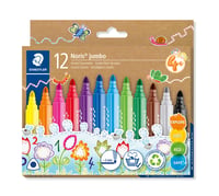 Set carioci STAEDTLER Noris Jumbo 328-B – 12 bucăți, culori asortate, vârf de 3,0 mm, prindere ergonomică, începând cu vârsta de 4 ani 1